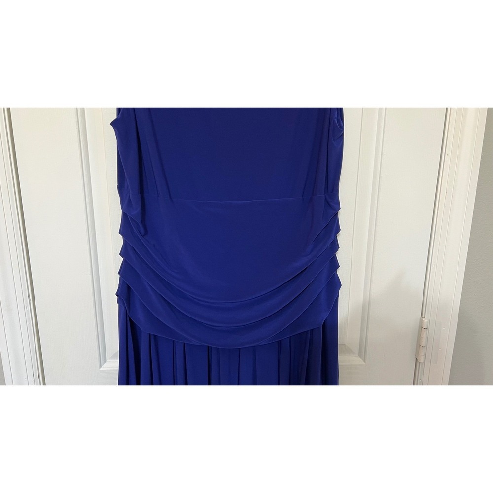 Jessica Howard Royal Blue Ruched V-Neck Cocktail Dress Plus Size 18W - Picture 8 of 8